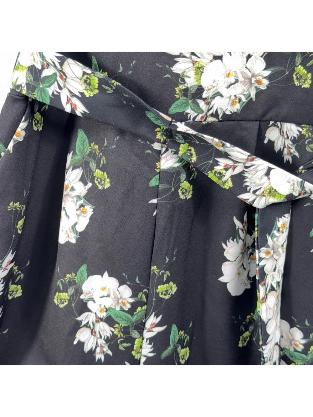 GB Girls Size 12 Black Floral Ruffle Sleeve Belted Romper Jumpsuit